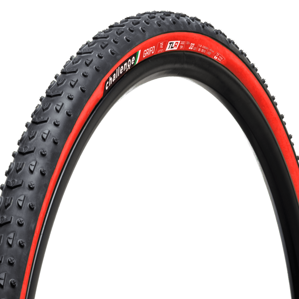 Challenge Grifo Team HTLR cyclocross tire with red sidewalls