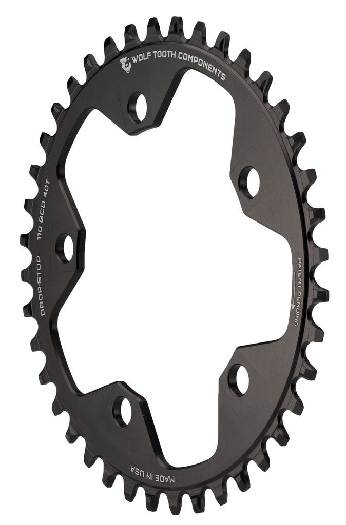 Wolf Tooth Components Drop-Stop round 110mm BCD chainring - RideCX cyclocross store