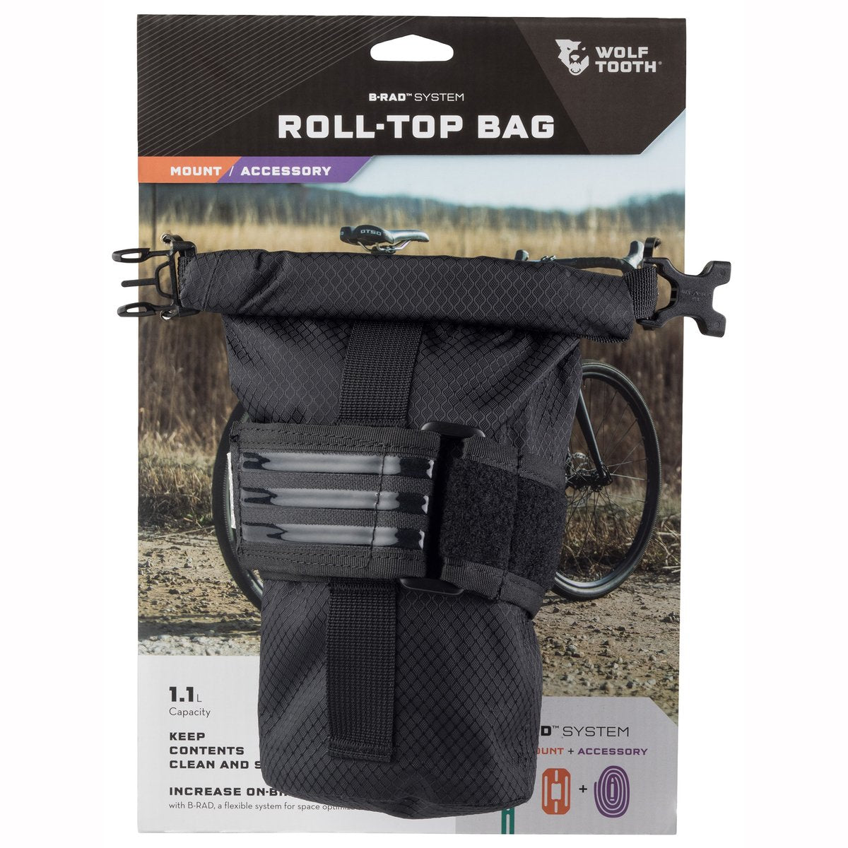 Wolf Tooth Components B-RAD Roll-Top Bag and Strap - RideCX cyclocross store