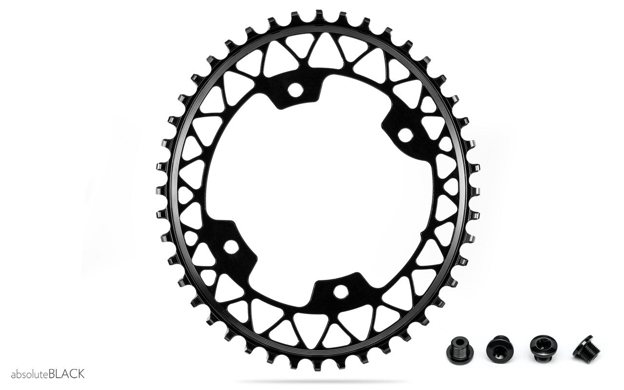 AbsoluteBLACK Oval Gravel Chainring for Shimano Cranksets - RideCX cyclocross store