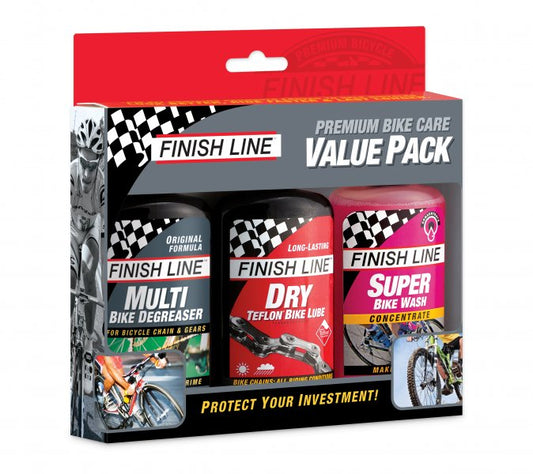 Finish Line Premium Bike Care Value Pack (Bike Wash, Dry Lubricant, Degreaser) - RideCX cyclocross store